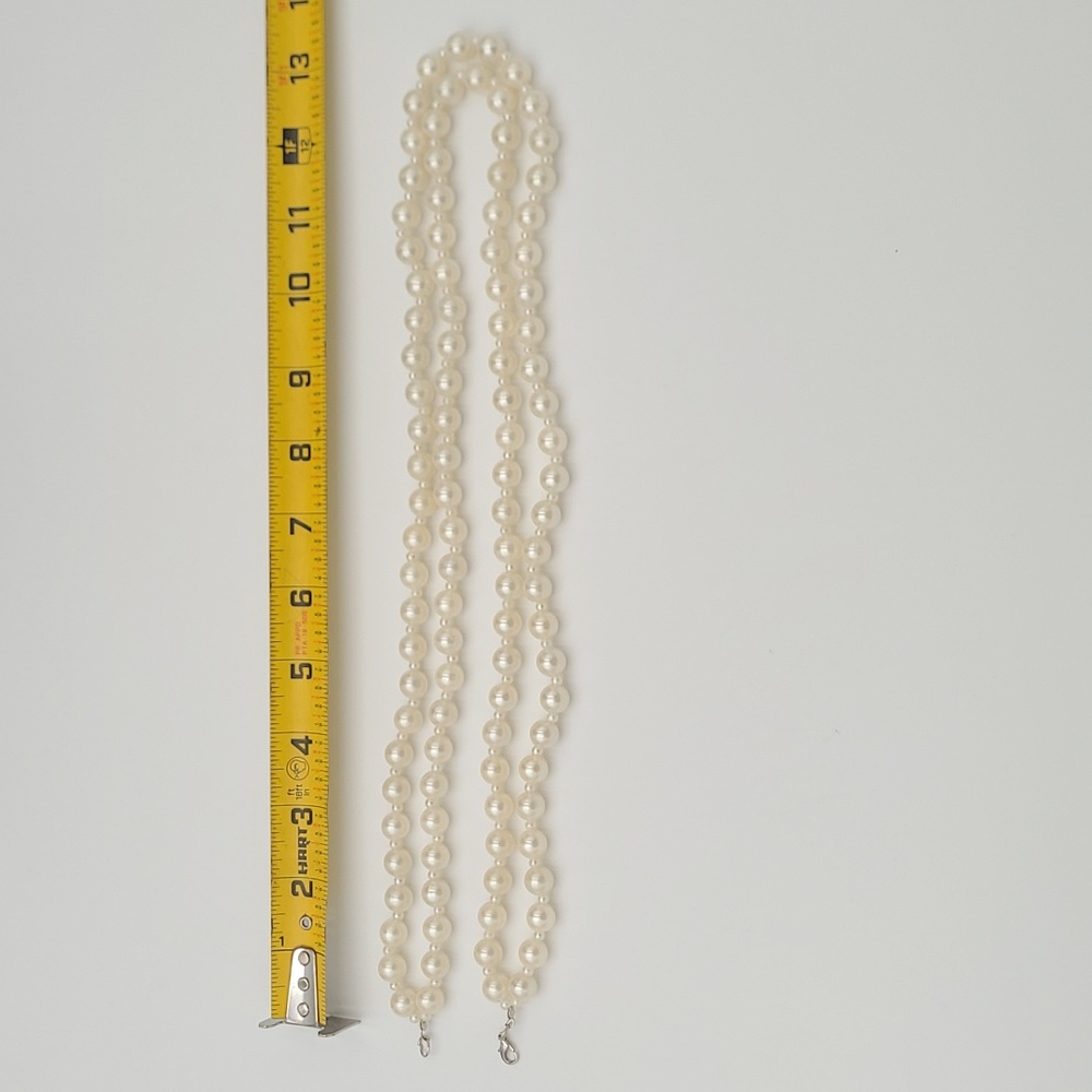Faux Pearl Double Strand Necklace-13" - Picture 4 of 4